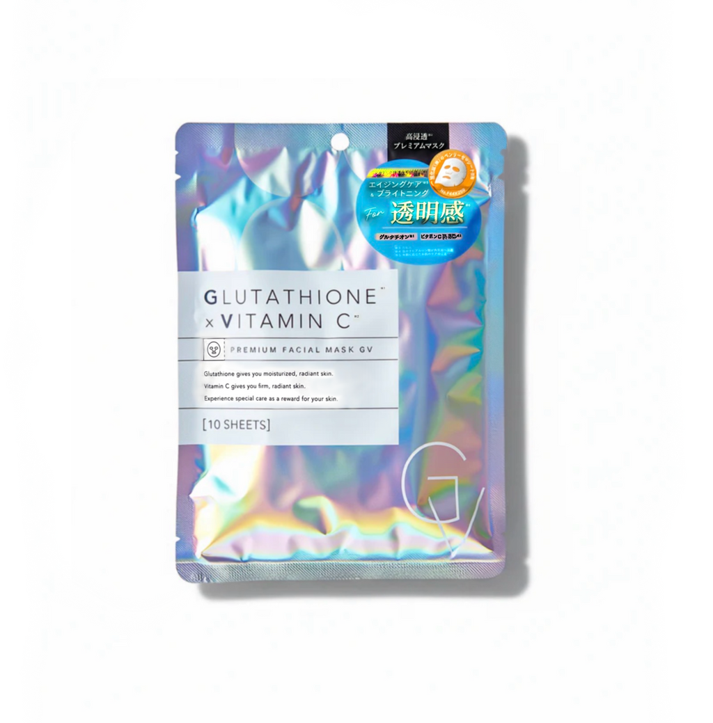 Glutathione x Vitamin C Premium Facial Mask GV Brightening Treatment (10 Sheets)
