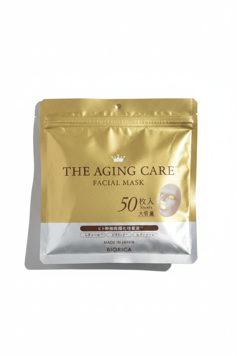 BIORICA The Aging Care Facial Mask Gold – Human Stem Cell & Retinol – 50 Sheets